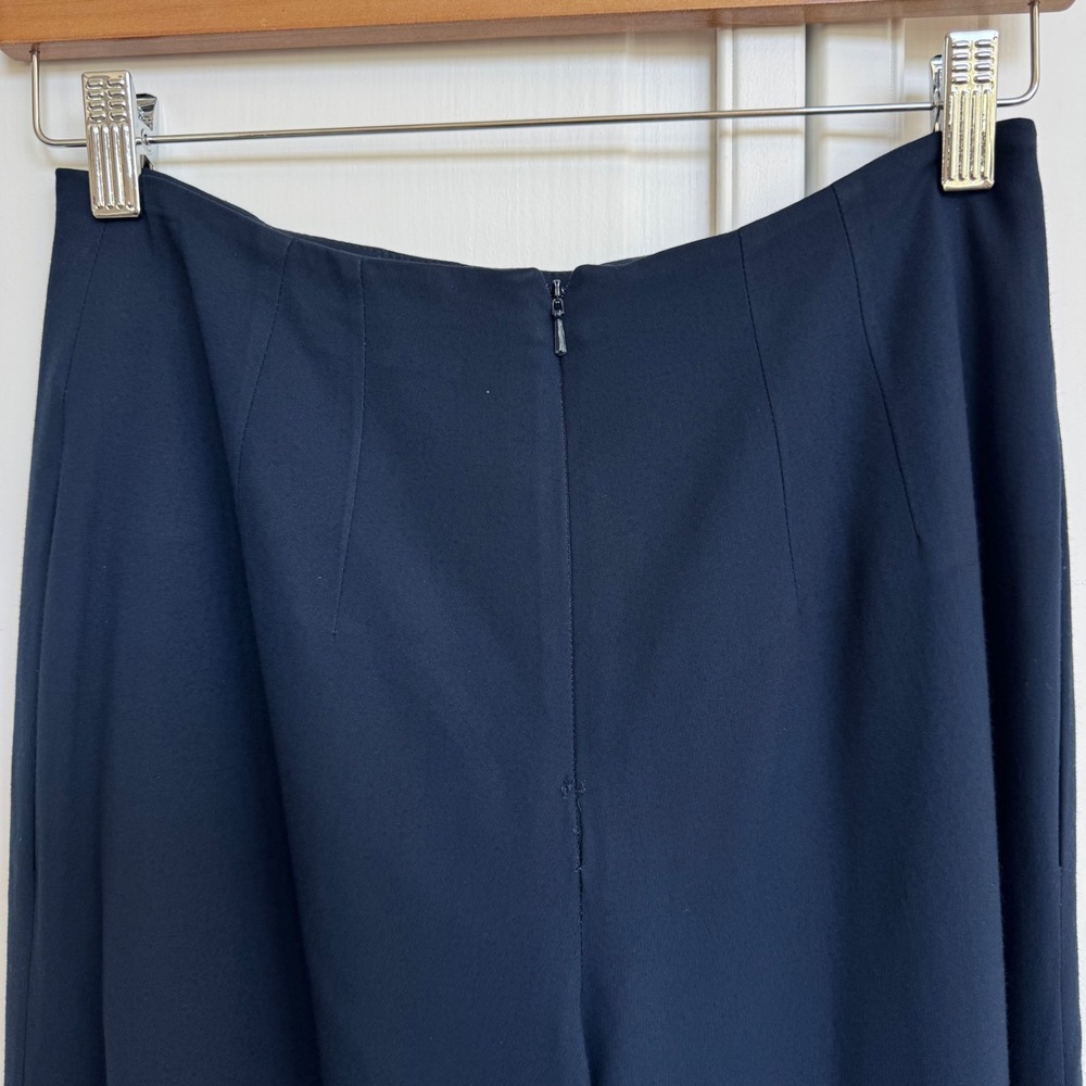 Karen Millen Navy Blue Wide Leg Pleated High Waist Trousers Palazzo Pants size 8 - Picture 5 of 12